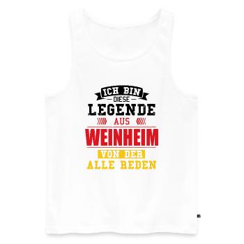 Stadt Weinheim Deutschland Legende Spruch - Männer Premium Bio Tank Top - Weiß - Vorne - Michal (187cm)