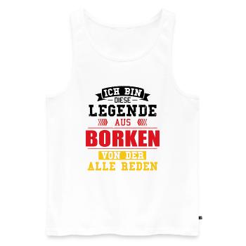 Stadt Borken Deutschland Legende Spruch - Männer Premium Bio Tank Top - Weiß - Vorne - Michal (187cm)