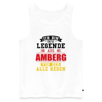 Stadt Amberg Deutschland Legende Spruch - Männer Premium Bio Tank Top - Weiß - Vorne - Michal (187cm)