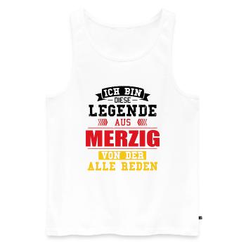 Stadt Merzig Deutschland Legende Spruch - Männer Premium Bio Tank Top - Weiß - Vorne - Michal (187cm)