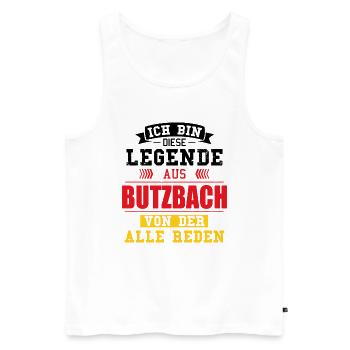 Stadt Butzbach Deutschland Legende Spruch - Männer Premium Bio Tank Top - Weiß - Vorne - Michal (187cm)