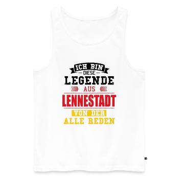 Stadt Lennestadt Deutschland Legende Spruch - Männer Premium Bio Tank Top - Weiß - Vorne - Michal (187cm)