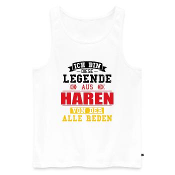 Stadt Haren Deutschland Legende Spruch - Männer Premium Bio Tank Top - Weiß - Vorne - Michal (187cm)