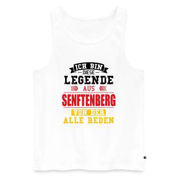 Stadt Senftenberg Deutschland Legende Spruch - Männer Premium Bio Tank Top - Weiß - Vorne - Michal (187cm)