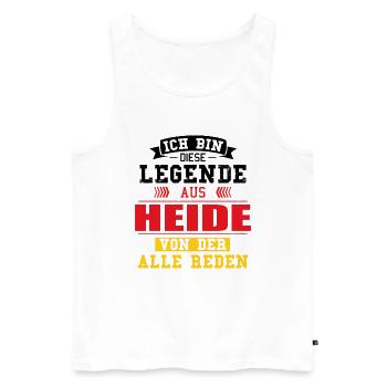 Stadt Heide Deutschland Legende Spruch - Männer Premium Bio Tank Top - Weiß - Vorne - Michal (187cm)