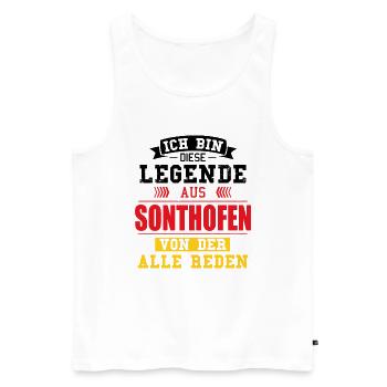 Stadt Sonthofen Deutschland Legende Spruch - Männer Premium Bio Tank Top - Weiß - Vorne - Michal (187cm)