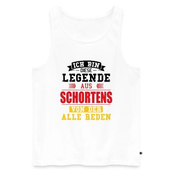 Stadt Schortens Deutschland Legende Spruch - Männer Premium Bio Tank Top - Weiß - Vorne - Michal (187cm)
