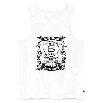 6 Hochzeitstag Seit 6 Jahren Zuckerhochzeit Ehe - Männer Premium Bio Tank Top - Weiß - Vorne - Michal (187cm)