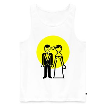 Hochzeitspaar Ehepaar Braut Bräutigam - Männer Premium Bio Tank Top - Weiß - Vorne - AI Model Male 178 light (178cm)