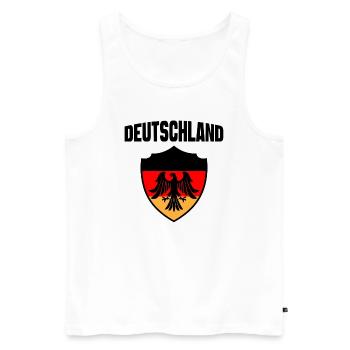 Deutschland - Männer Premium Bio Tank Top - Weiß - Vorne - Michal (187cm)