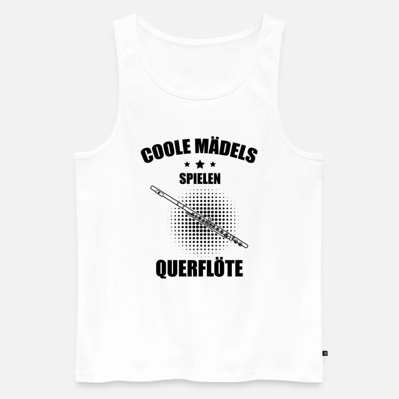 Querflöte Querflötenspieler Querflötist - Männer Premium Bio Tank Top - Weiß