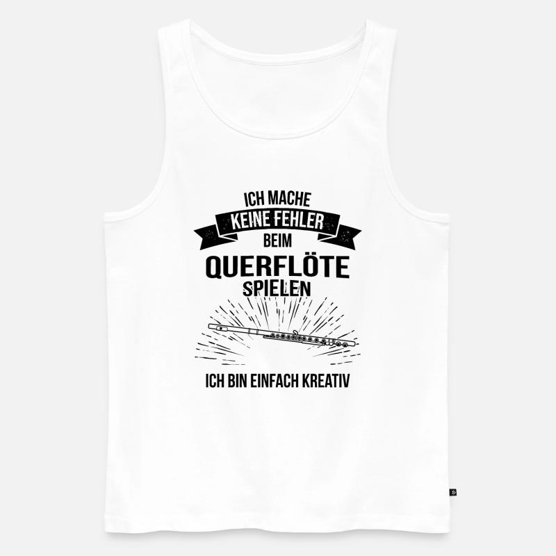 Querflöte Querflötenspieler Querflötist - Männer Premium Bio Tank Top - Weiß