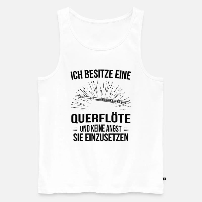 Querflöte Querflötenspieler Querflötist - Männer Premium Bio Tank Top - Weiß