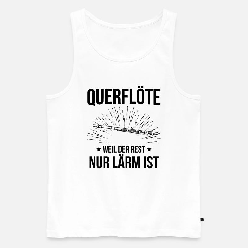Querflöte Querflötenspieler Querflötist - Männer Premium Bio Tank Top - Weiß