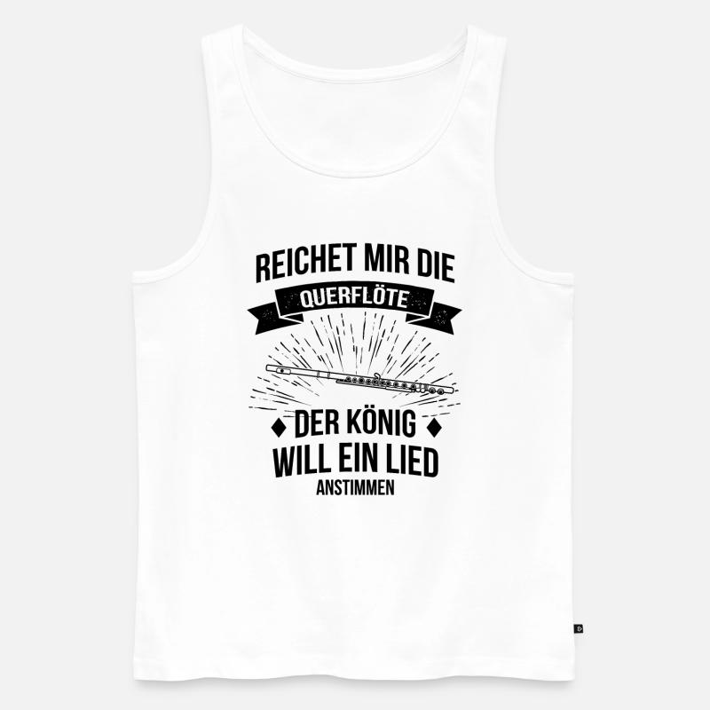 Querflöte Querflötenspieler Querflötist - Männer Premium Bio Tank Top - Weiß