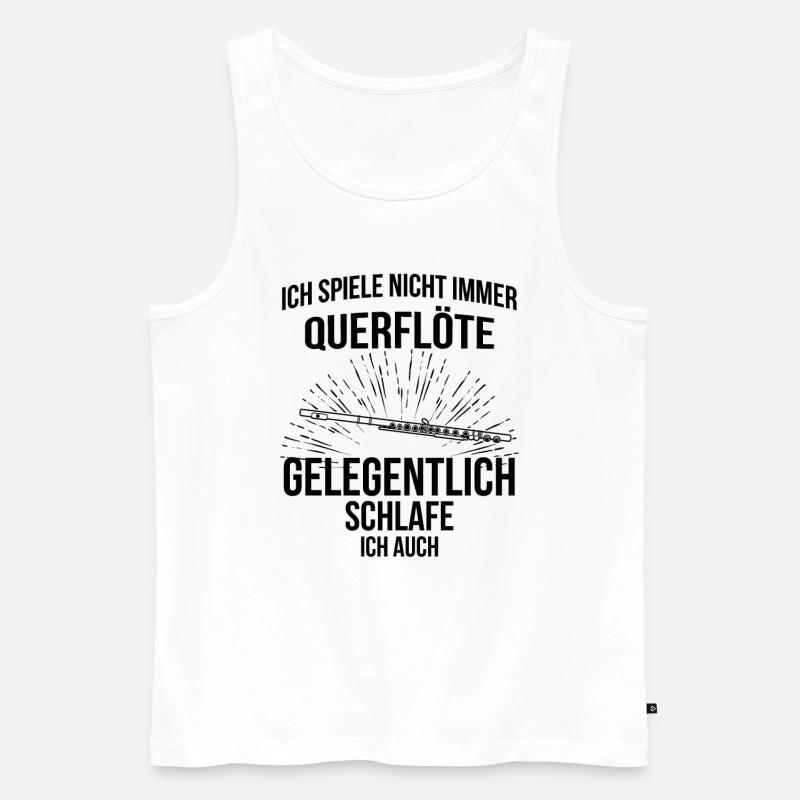 Querflöte Querflötenspieler Querflötist - Männer Premium Bio Tank Top - Weiß