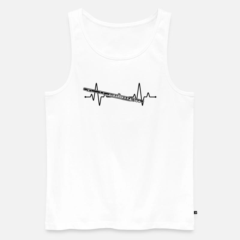 Querflöte Querflötenspieler Querflötist - Männer Premium Bio Tank Top - Weiß