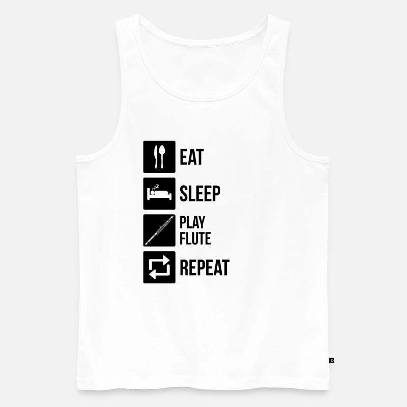 Querflöte Querflötenspieler Querflötist - Männer Premium Bio Tank Top - Weiß