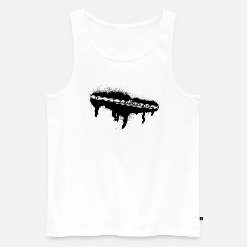 Querflöte Querflötenspieler Querflötist - Männer Premium Bio Tank Top - Weiß