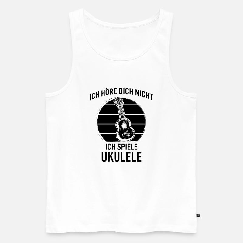Ukulele Ukulele-Spieler Ukulelist - Männer Premium Bio Tank Top - Weiß
