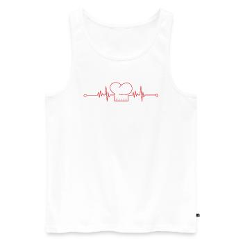 Battement de cœur bouillant pour les amateurs de cuisine - Débardeur bio Premium Homme - blanc - Devant - Michal (187cm)