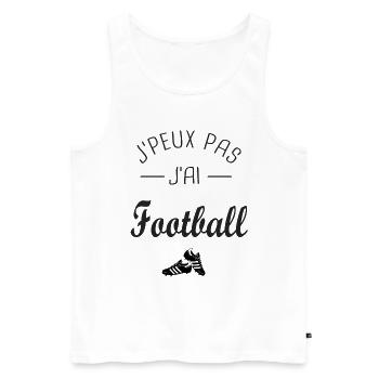 J'peux pas j ai Football joueur footballeur foot - Débardeur bio Premium Homme - blanc - Devant - AI Model Male 178 light (178cm)