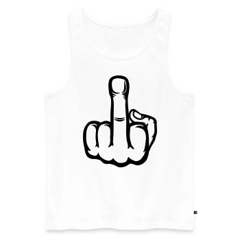 Middle Finger Hand Icon - Men's Premium Organic Tank Top - white - Front - AI Model Male 178 light (178cm)