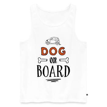 Chien à bord - dictons drôles de chiens - Débardeur bio Premium Homme - blanc - Devant - Michal (187cm)