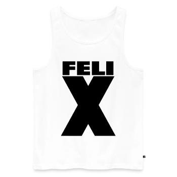 Felix X – Minimal Name Design - Männer Premium Bio Tank Top - Weiß - Vorne - Michal (187cm)
