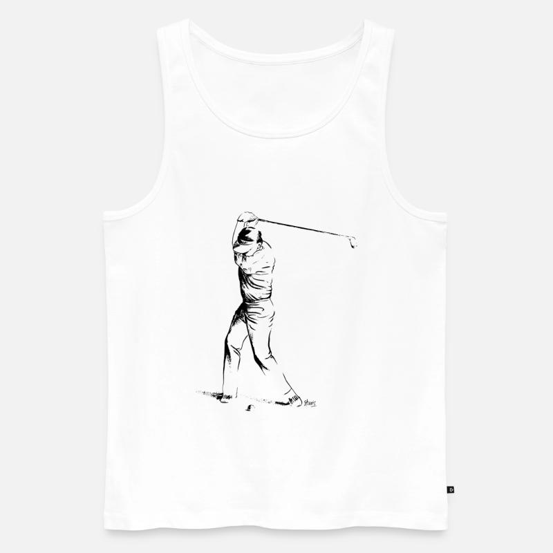 Bild eines Golfers während des Spiels - Männer Premium Bio Tank Top - Weiß
