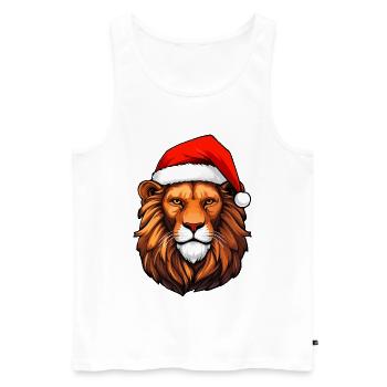 Löwe Weihnachtsmann - Männer Premium Bio Tank Top - Weiß - Vorne - AI Model Male 178 light (178cm)