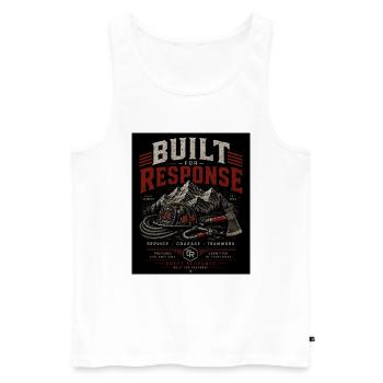 Built For Response - Fire Brigade Mountain Deployment Design - Men's Premium Organic Tank Top - white - Front - Michal (187cm)