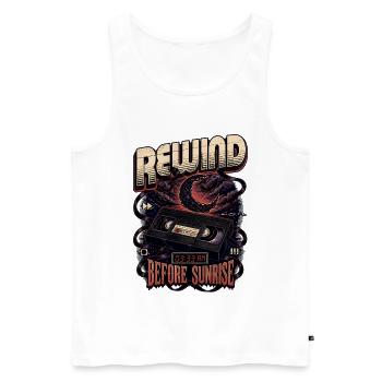 Spul vor Sonnenaufgang Kassette zurück - Männer Premium Bio Tank Top - Weiß - Vorne - Michal (187cm)