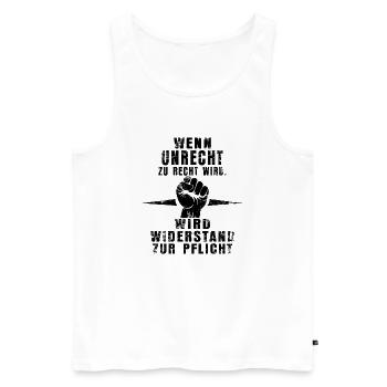 Resistance Is Mandatory - Statement Shirt - Men's Premium Organic Tank Top - white - Front - AI Model Male 178 light (178cm)