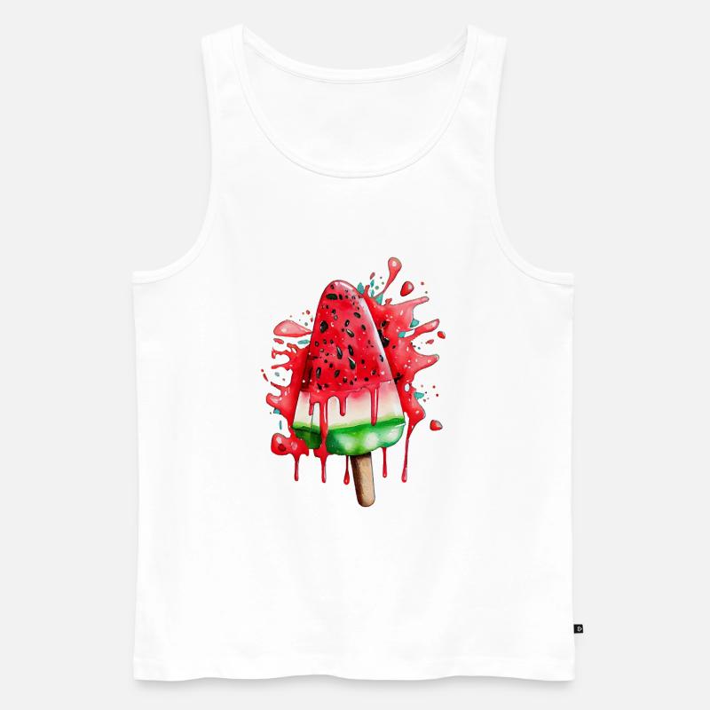 Watermelon Ice Wassermelone Eis - Männer Premium Bio Tank Top - Weiß