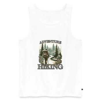 Hiking Mountaineering Adventure - Men's Premium Organic Tank Top - white - Front - Michal (187cm)