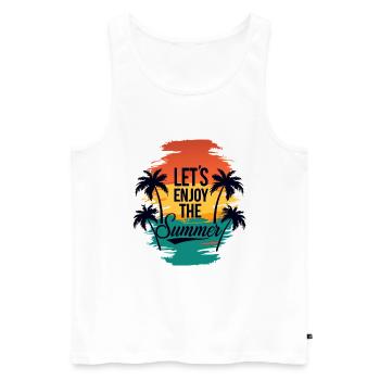 Lets Enjoy the Summer with Palm Trees - Männer Premium Bio Tank Top - Weiß - Vorne - AI Model Male 178 light (178cm)