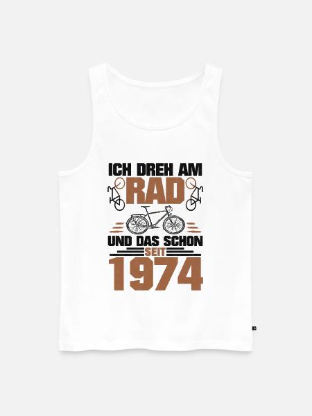 1974 Geborener Radfahrer Dreht Am Rad Geburtstag - Männer Premium Bio Tank Top - Weiß