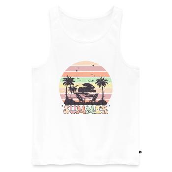 Summer Vibes - Retro Design - Men's Premium Organic Tank Top - white - Front - AI Model Male 178 light (178cm)