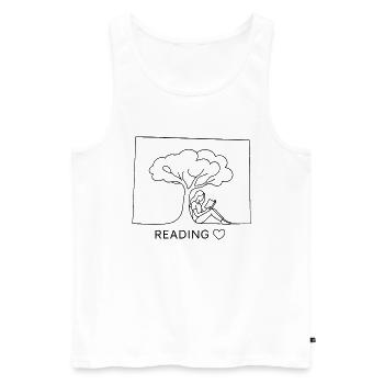Reading - Männer Premium Bio Tank Top - Weiß - Vorne - Michal (187cm)