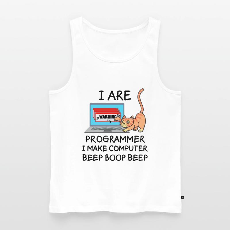 Computer Science Fun Saying Programmer Cat Gift Men's Premium Organic Tank Top