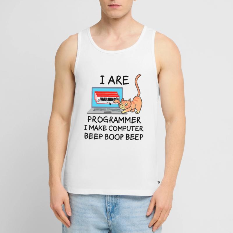 Computer Science Fun Saying Programmer Cat Gift Men's Premium Organic Tank Top