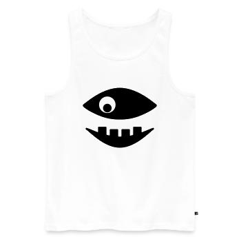 Fish shows teeth - Men's Premium Organic Tank Top - white - Front - Michal (187cm)