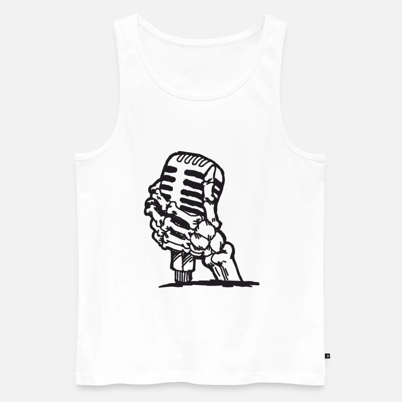 Mikrofon - Männer Premium Bio Tank Top - Weiß