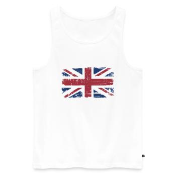 Great Britain Flag - Men's Premium Organic Tank Top - white - Front - AI Model Male 178 light (178cm)