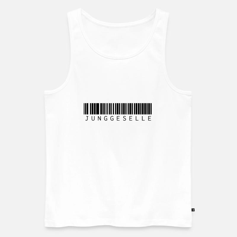 Junggeselle Barcode - Männer Premium Bio Tank Top - Weiß