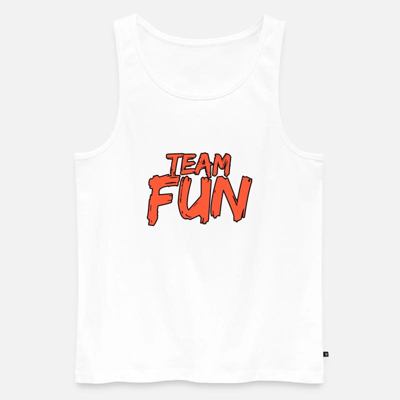 Team Fun - Men's Premium Organic Tank Top - white