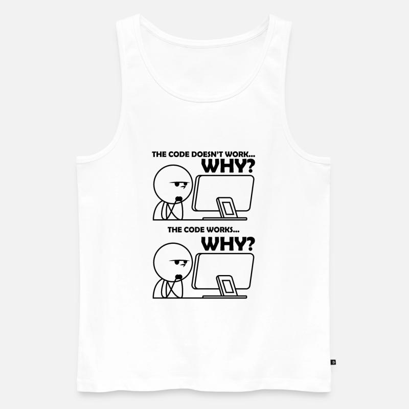 Programming Code Funny - Men's Premium Organic Tank Top - white