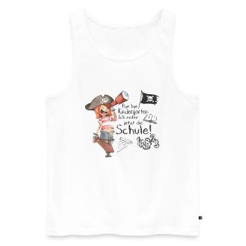 Bye bye Kindergarten - Einschulung, Schule, Pirat - Männer Premium Bio Tank Top - Weiß - Vorne - Michal (187cm)