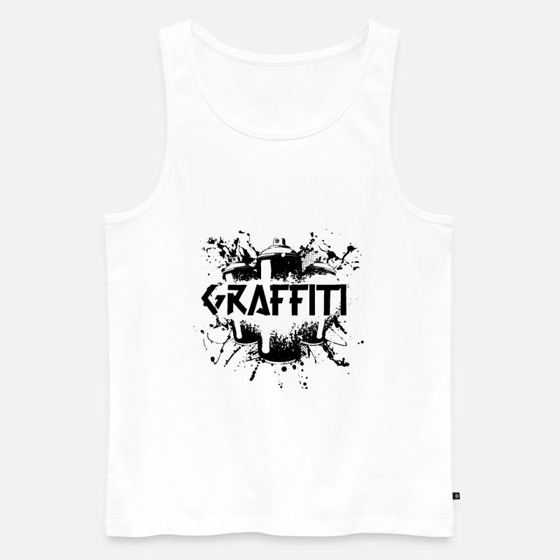 Graffiti Sprayer - Männer Premium Bio Tank Top - Weiß